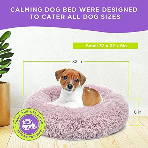 חיות מחמד של זמפה מיטת כלבים מרגיעה 32 אינץ '| מיטת סופגניות עגולה לכלבים גדולים | רחיץ מכונה |